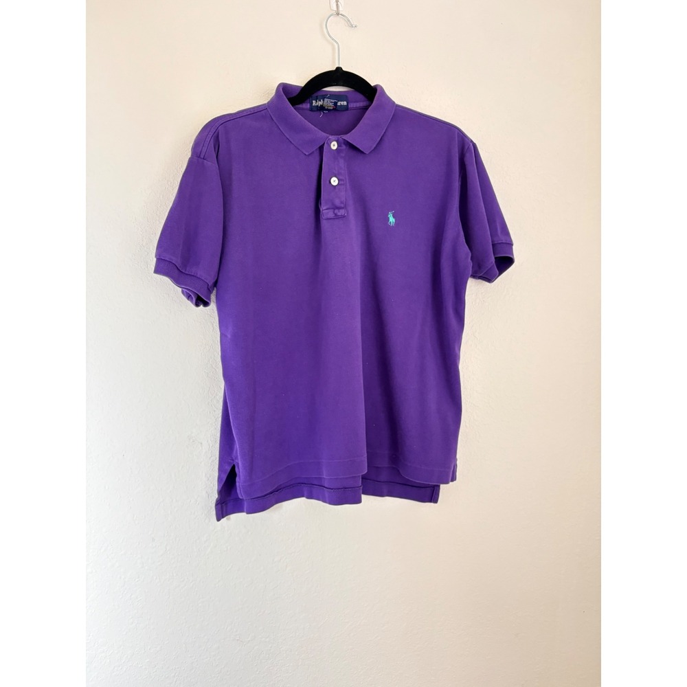 Ralph Lauren Polo Shirt Large Purple Good Short Sleeve Embroidered Pony Logo